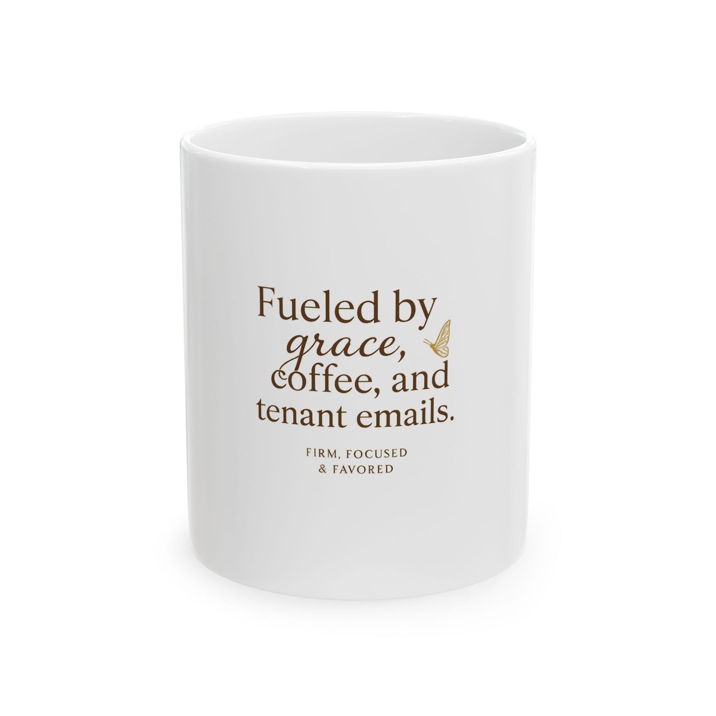 Fueled by grace, coffee & tenant emails Mug